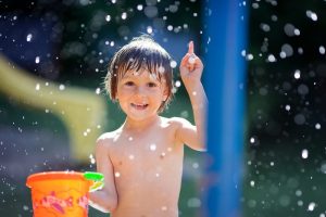 Kid playing in water