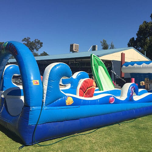 blue seashell fish waterslide