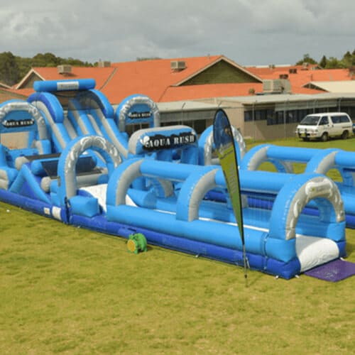 blue water obstacle course