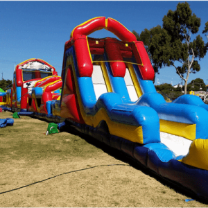 side view monster ultimate challenge inflatable obstacle course