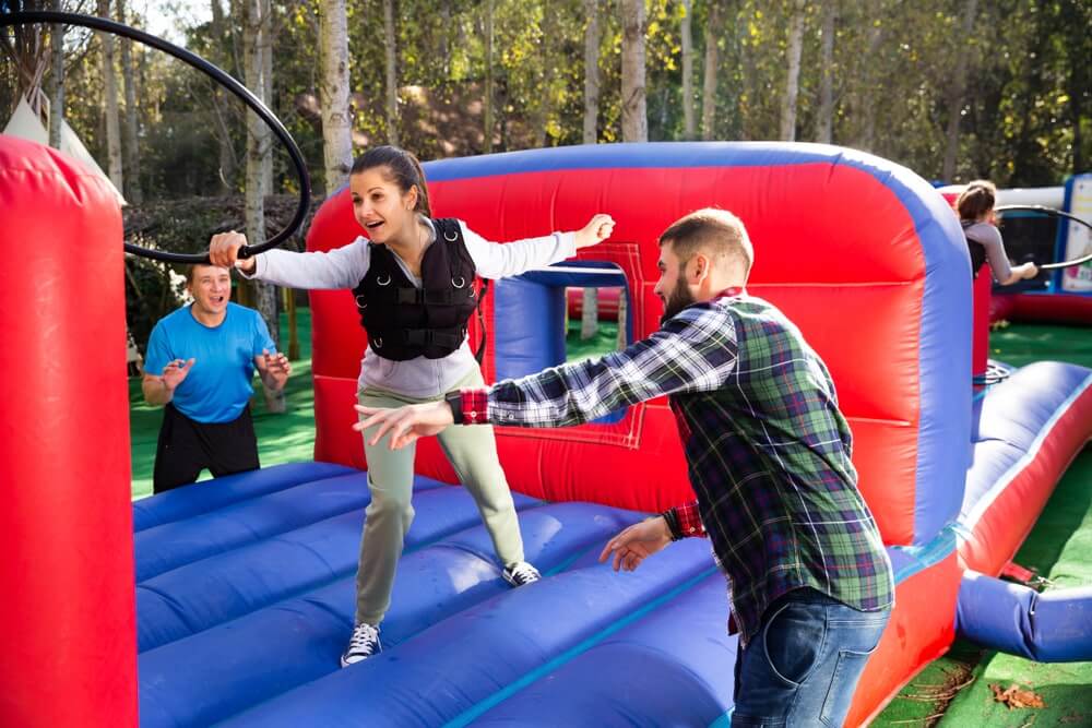 sports themed inflatables obstacle course
